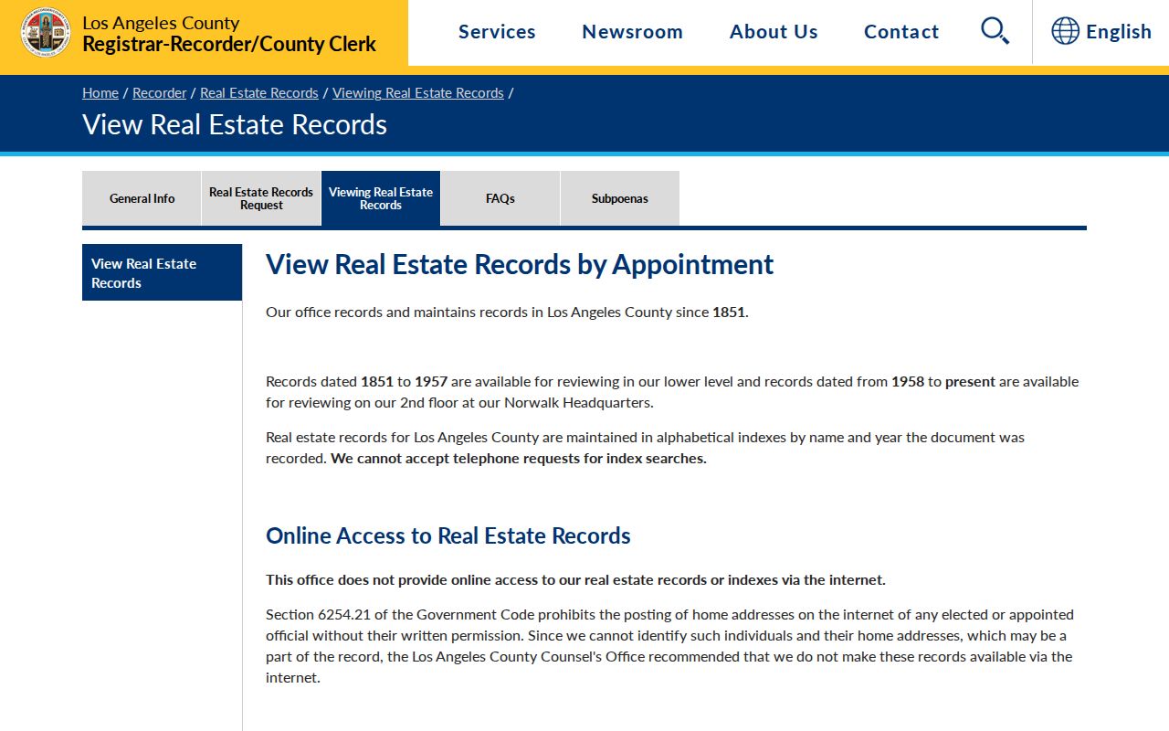 La Puente people search notice for offline deed records
