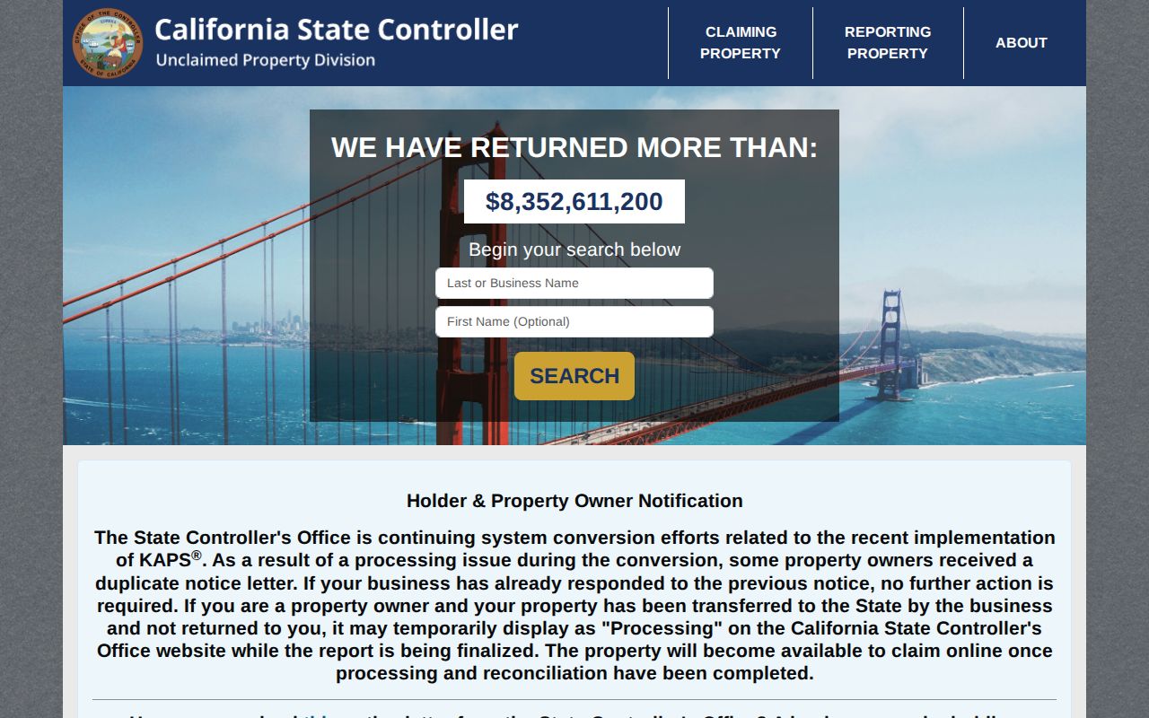 La Puente directories in California unclaimed property search