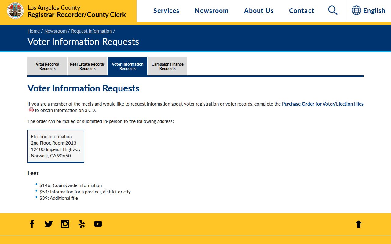 La Puente voter registration file purchase options from Los Angeles County