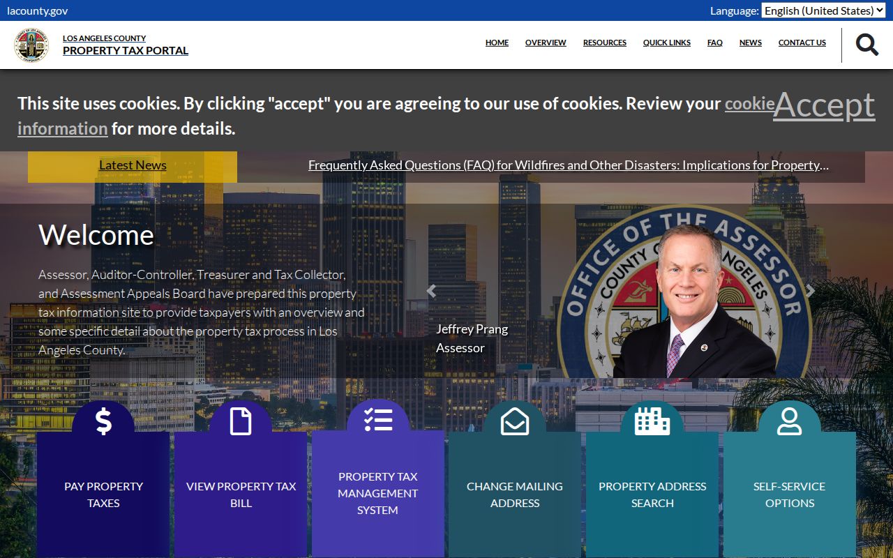 La Puente public records property tax portal
