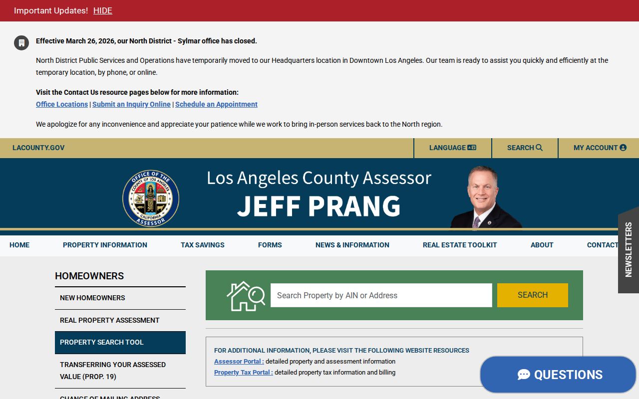 La Puente public records property search page
