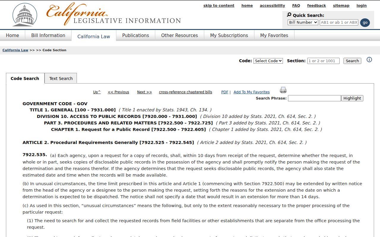 La Puente public records deadline under California law